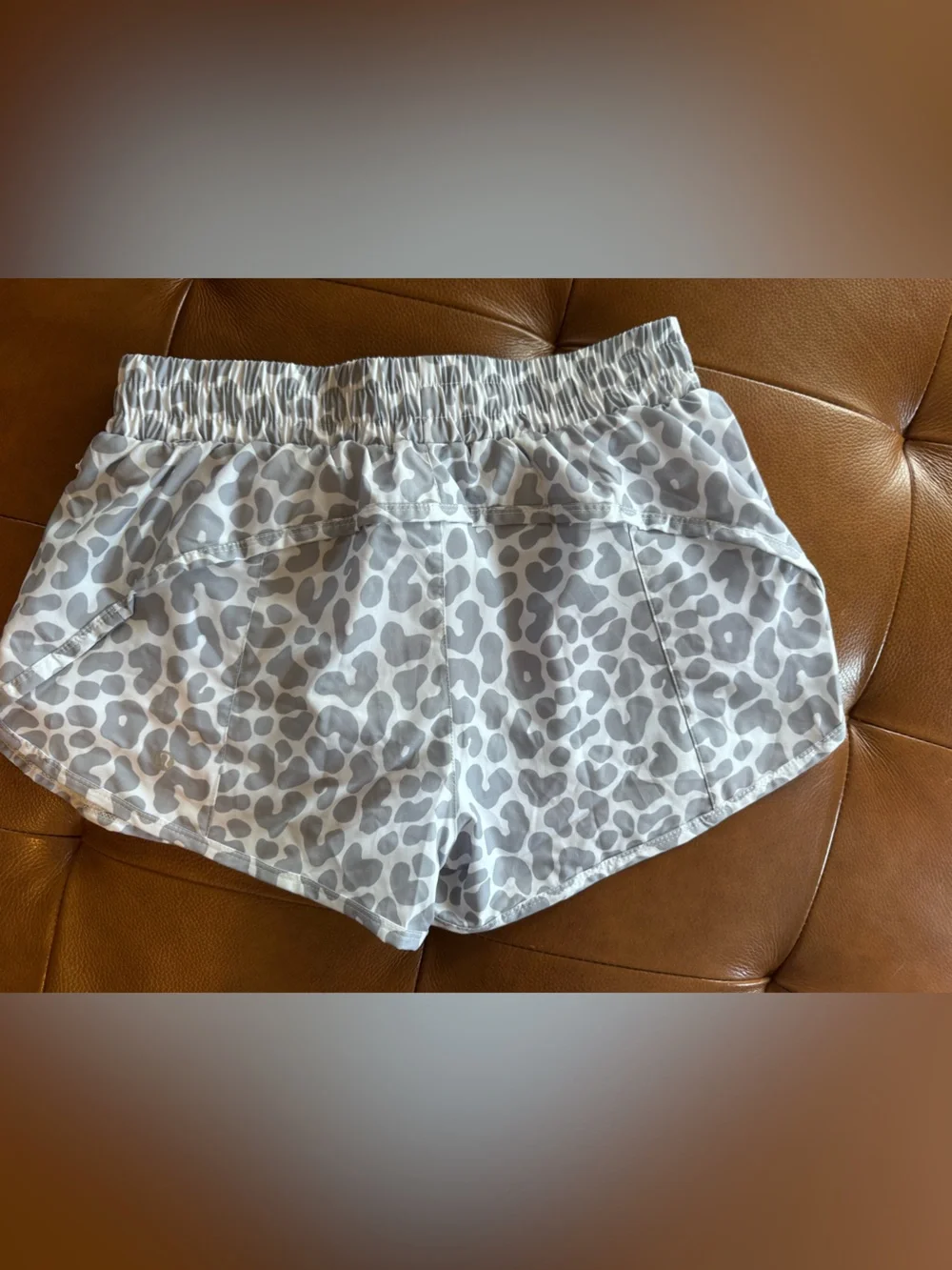Lululemon Athletica Gray Leopard-Print Workout Shorts